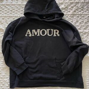 Forever 21 Black 'Amour' Embellished Women's Sweater